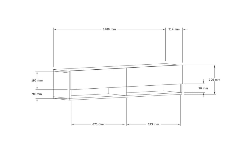 Taboada<br> Tv-bänk 141 cm - Natur - Möbler - Tv möbel & mediamöbel - TV bänk & mediabänk