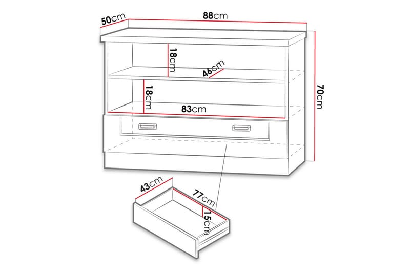 Tadeusz TV-bänk 88x50x69 cm - Brun - Möbler - Tv möbel & mediamöbel - TV bänk & mediabänk