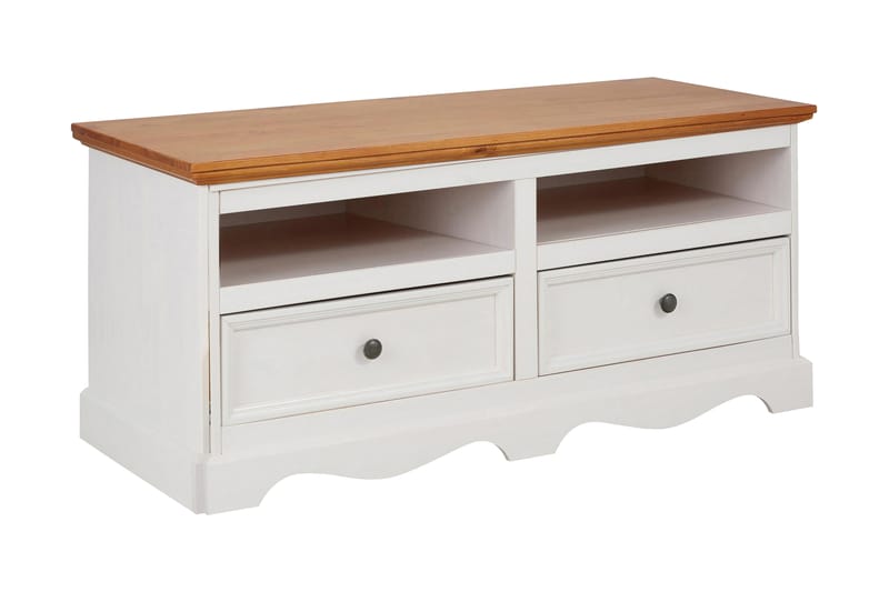 Taisia TV-bänk 120 cm, Vit/Brun