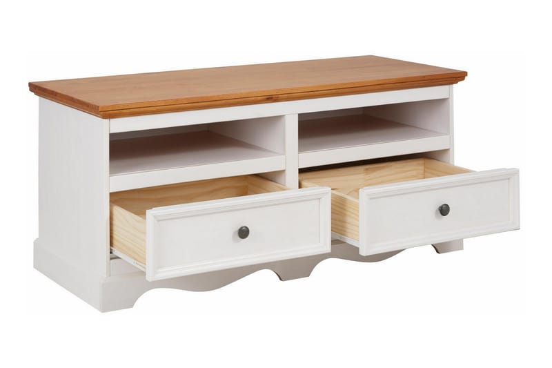 Taisia TV-bänk 120 cm - Vit/Brun - Möbler - Tv möbel & mediamöbel - TV bänk & mediabänk