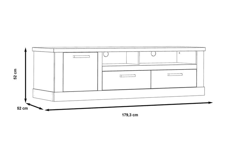 Talebi TV-Bänk 179 cm - Brun/Vit - Möbler - Tv möbel & mediamöbel - TV bänk & mediabänk