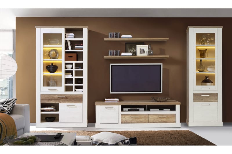 Talebi TV-Bänk 179 cm - Brun/Vit - Möbler - Tv möbel & mediamöbel - TV bänk & mediabänk