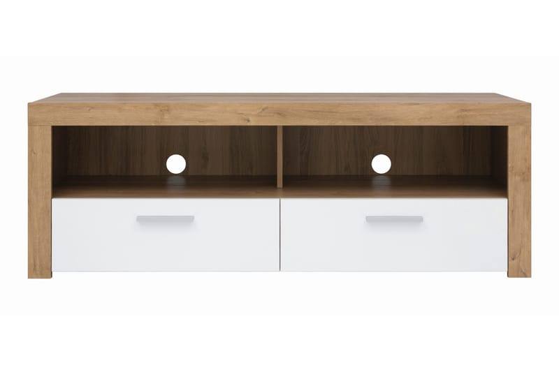 Tarka TV-bänk 135 cm, Trä/natur|Vit