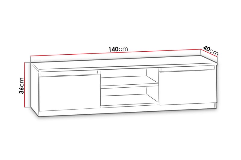 Tarnovo TV-bänk 140 cm - Vit - Möbler - Tv möbel & mediamöbel - TV bänk & mediabänk