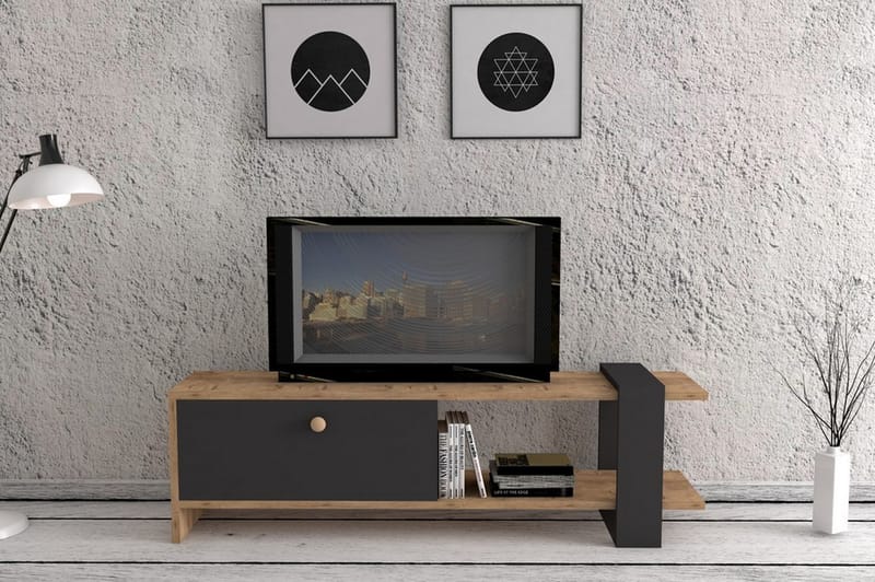 Terasa TV-Bänk 120 cm - Valnöt|Grå - Möbler - Tv möbel & mediamöbel - TV bänk & mediabänk