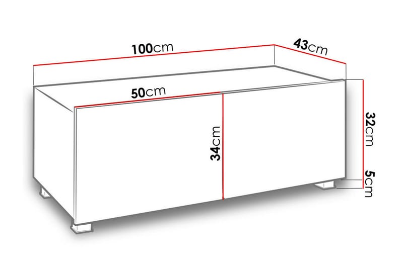 Tessan TV-bänk 100 cm Liten - Gyllene Ek - TV bänk & mediabänk