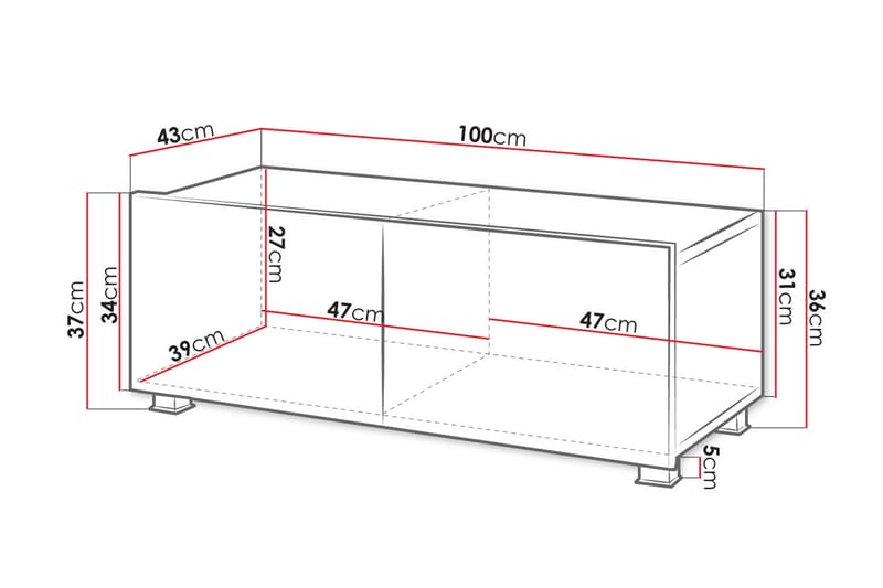 Tessan TV-bänk 100 cm Liten - Svart - Möbler - Tv möbel & mediamöbel - TV bänk & mediabänk