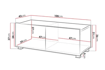 Tessan TV-bänk 100 cm Liten - Svart - Möbler - Tv möbel & mediamöbel - TV bänk & mediabänk