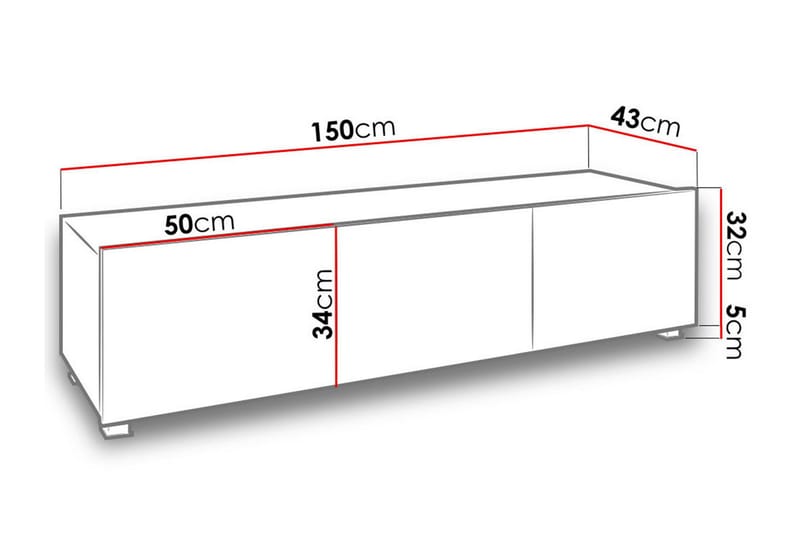 Tessan TV-bänk 150 cm - Vit - TV bänk & mediabänk