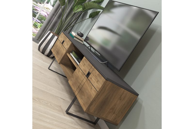 Tisslinge TV-bänk 160 cm - Brun - TV bänk & mediabänk
