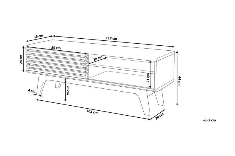 Toledo Tv-Bänk 35x117 cm - Vit - TV bänk & mediabänk