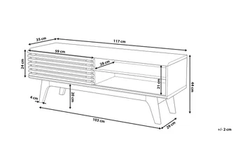 Toledo Tv-Bänk 35x117 cm - Vit - Möbler - Tv möbel & mediamöbel - TV bänk & mediabänk