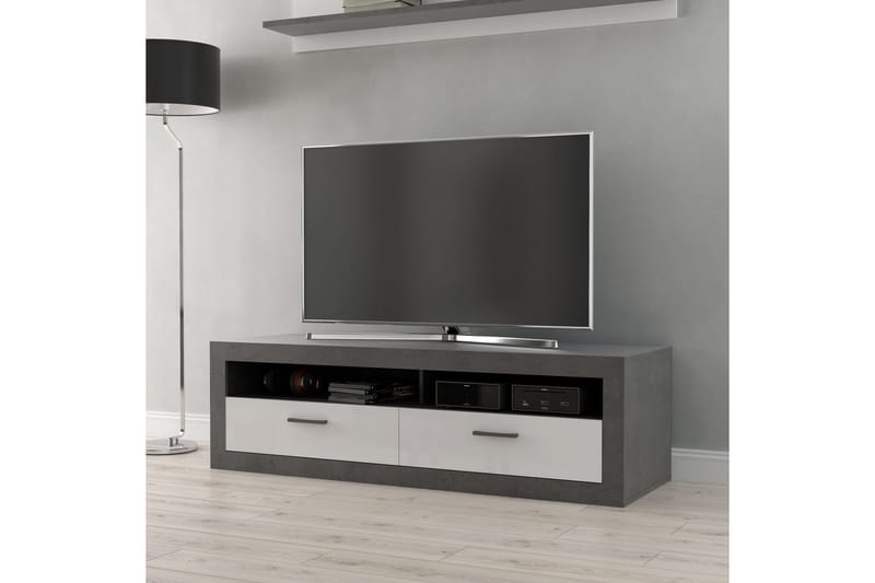 Tolovgrad Golvstående Tv-bänk 152,7 cm med Förvaring i Målat Trä - Grå - Möbler - Tv möbel & mediamöbel - TV bänk & mediabänk