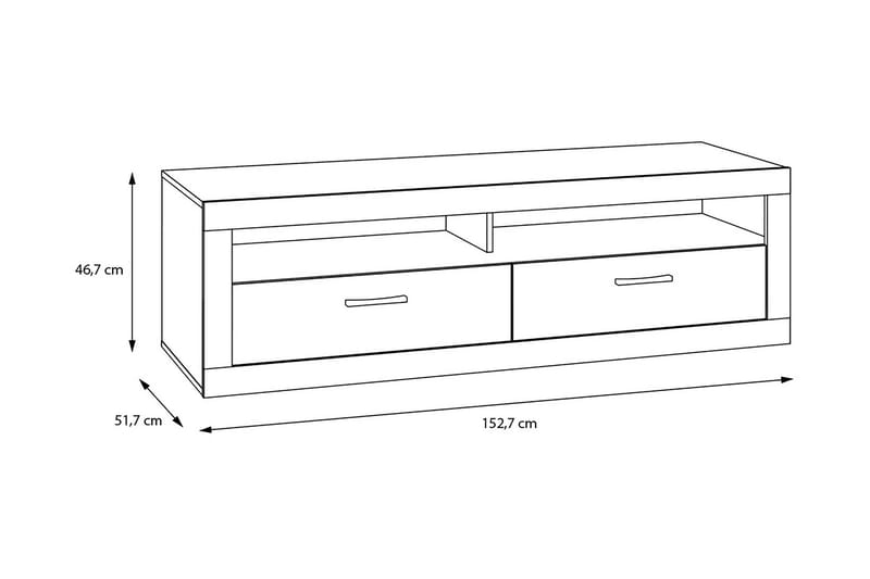 Tolovgrad Tv-bänk 153 cm - Grå/Vit - Möbler - Tv möbel & mediamöbel - TV bänk & mediabänk