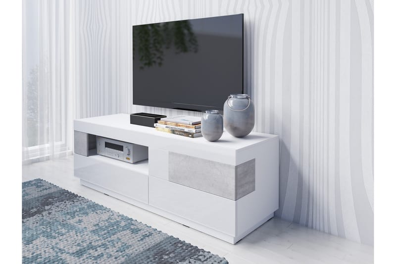 Tomeka TV-bänk 160 cm - Vit/Trä - Möbler - Tv möbel & mediamöbel - TV bänk & mediabänk