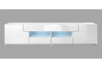 Toreno Golvstående TV Bänk 208 cm med Förvaring i Målat Trä - Vit - Möbler - Tv möbel & mediamöbel - TV bänk & mediabänk