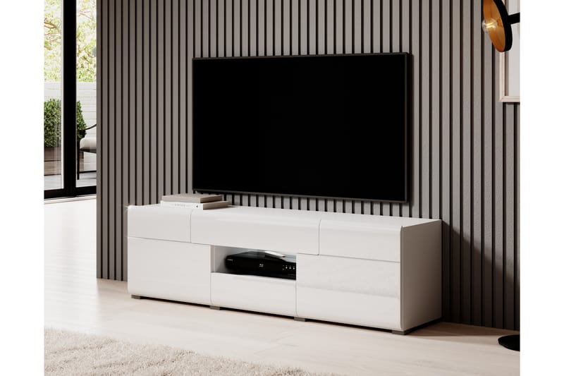 Toreno Tv-bänk 159 cm - Vit - TV bänk & mediabänk