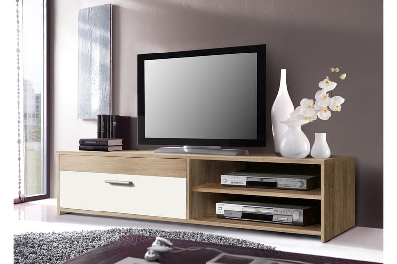 Turino TV-Bänk 120 cm - Brun/Vit - TV bänk & mediabänk
