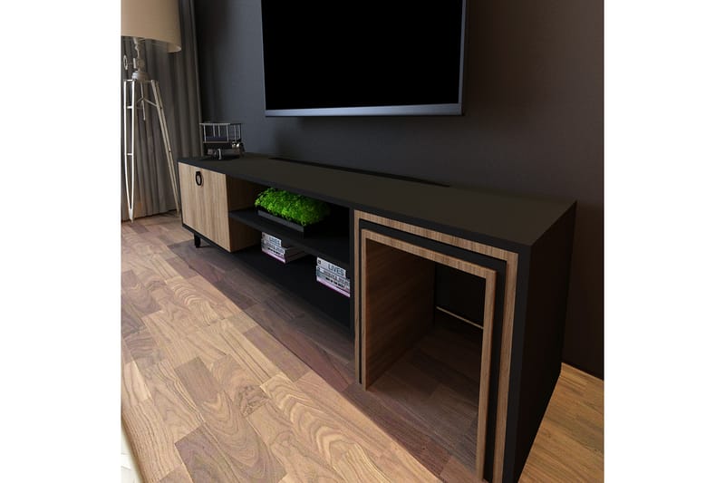 Tutana Tv-bänk 180 cm - Natur/Svart - Möbler - Tv möbel & mediamöbel - TV bänk & mediabänk