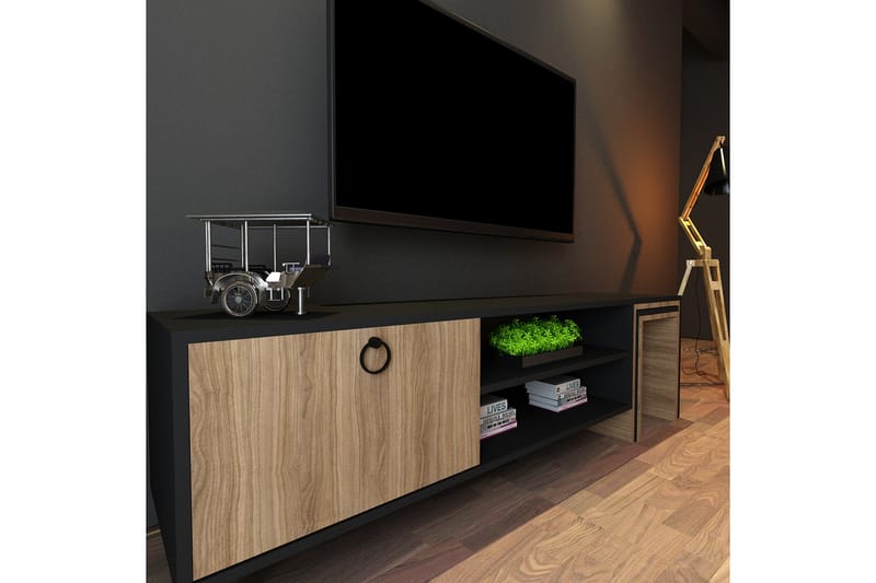 Tutana Tv-bänk 180 cm - Natur/Svart - Möbler - Tv möbel & mediamöbel - TV bänk & mediabänk