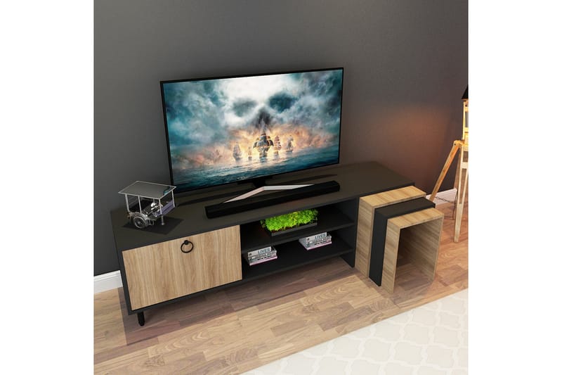 Tutana Tv-bänk 180 cm - Natur/Svart - Möbler - Tv möbel & mediamöbel - TV bänk & mediabänk