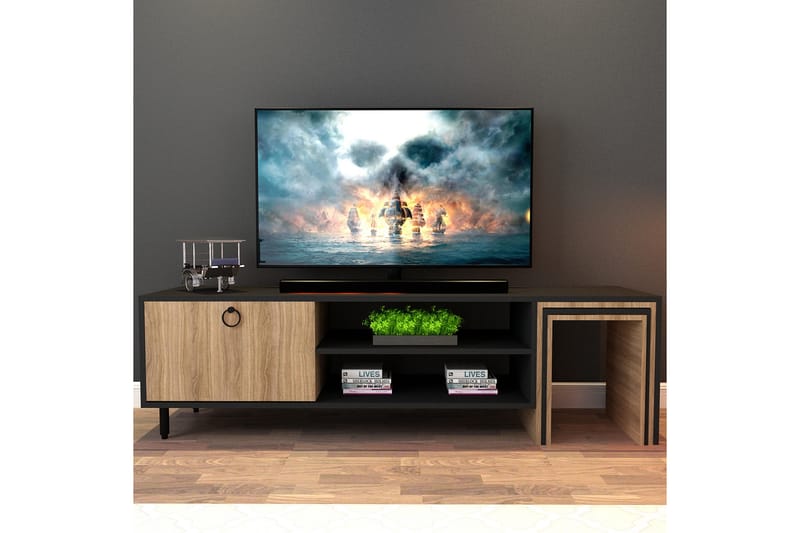 Tutana Tv-bänk 180 cm - Natur/Svart - Möbler - Tv möbel & mediamöbel - TV bänk & mediabänk