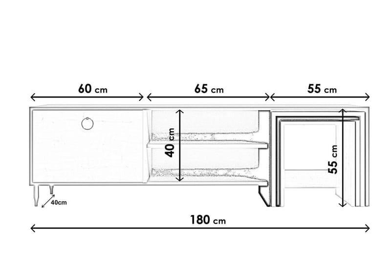 Tutana Tv-bänk 180 cm - Natur/Vit - Möbler - Tv möbel & mediamöbel - TV bänk & mediabänk