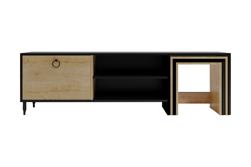 Tutana Tv-bänk 180 cm - Svart/Natur - Möbler - Tv möbel & mediamöbel - TV bänk & mediabänk