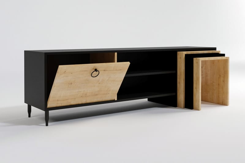 Tutana Tv-bänk 180 cm - Svart/Natur - Möbler - Tv möbel & mediamöbel - TV bänk & mediabänk