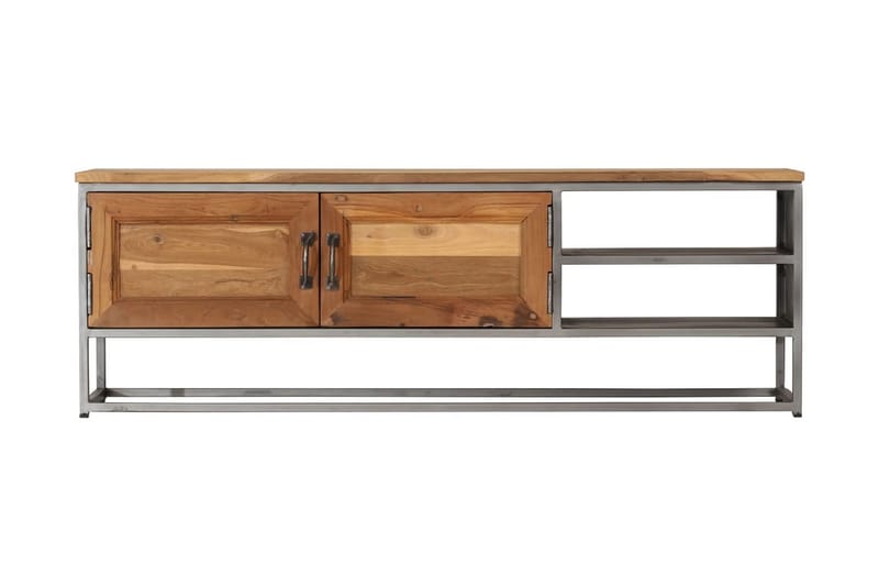 TV-bänk återvunnen teak och stål 120x30x40 cm - Brun - Möbler - Tv möbel & mediamöbel - TV bänk & mediabänk