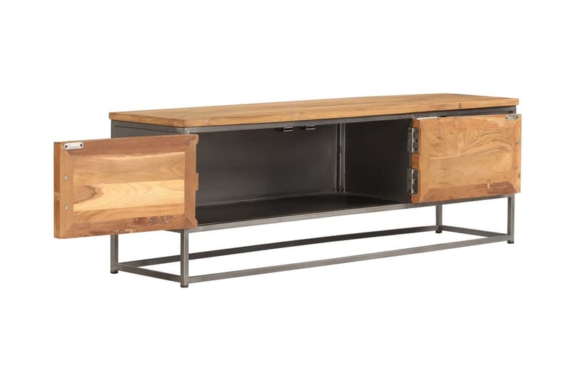 TV-bänk återvunnen teak och stål 120x30x40 cm - Brun - Möbler - Tv möbel & mediamöbel - TV bänk & mediabänk