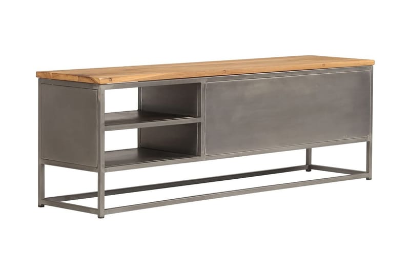 TV-bänk återvunnen teak och stål 120x30x40 cm - Brun - Möbler - Tv möbel & mediamöbel - TV bänk & mediabänk
