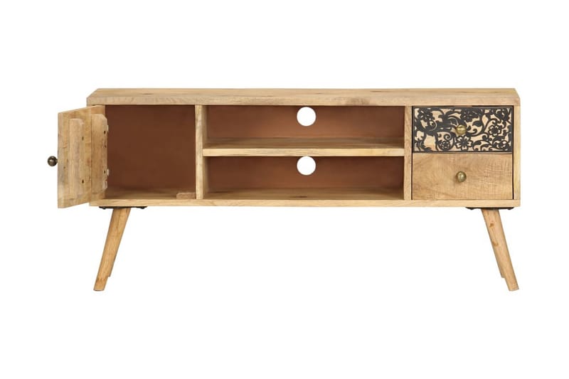 TV-bänk 100x30x45 cm massivt mangoträ - Brun - Möbler - Tv möbel & mediamöbel - TV bänk & mediabänk