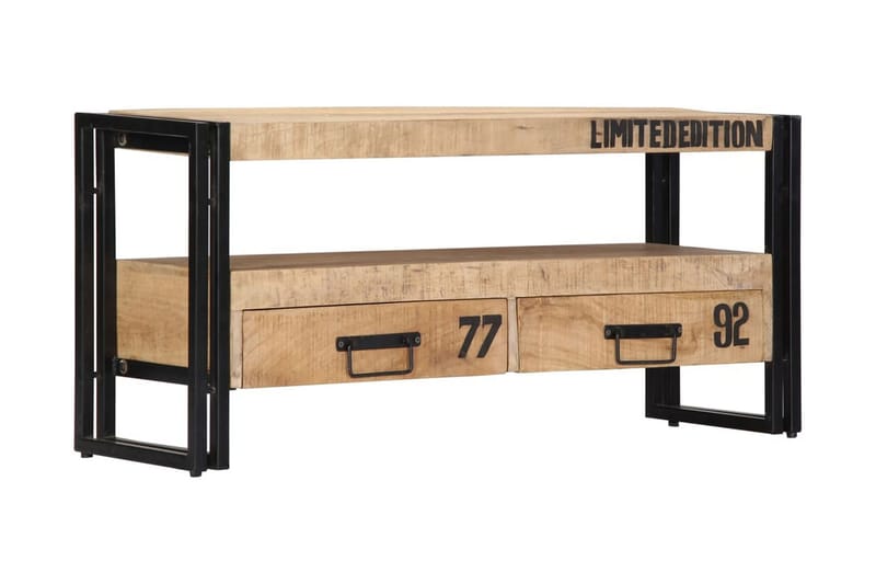 TV-bänk 100x30x45 cm massivt mangoträ - Brun - Möbler - Tv möbel & mediamöbel - TV bänk & mediabänk