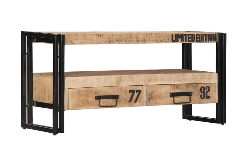 TV-bänk 100x30x45 cm massivt mangoträ - Brun - Möbler - Tv möbel & mediamöbel - TV bänk & mediabänk