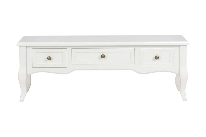 TV-bänk 100x35x35 cm vit trä - Vit - Möbler - Tv möbel & mediamöbel - TV bänk & mediabänk