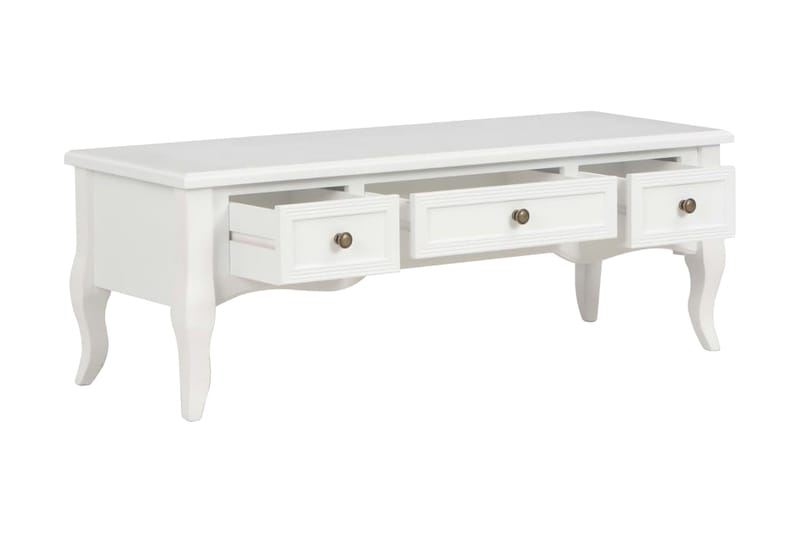 TV-bänk 100x35x35 cm vit trä - Vit - Möbler - Tv möbel & mediamöbel - TV bänk & mediabänk