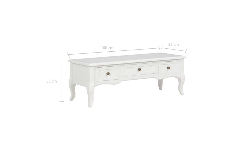 TV-bänk 100x35x35 cm vit trä - Vit - Möbler - Tv möbel & mediamöbel - TV bänk & mediabänk