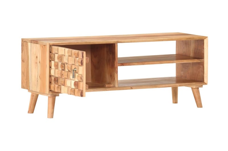 TV-bänk 100x35x40 cm massivt akaciaträ - Brun - Möbler - Tv möbel & mediamöbel - TV bänk & mediabänk