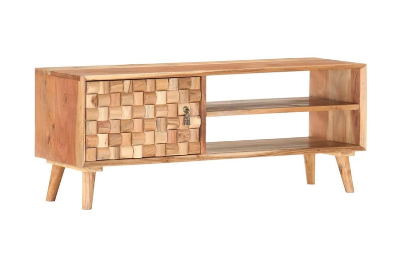 TV-bänk 100x35x40 cm massivt akaciaträ - Brun - Möbler - Tv möbel & mediamöbel - TV bänk & mediabänk