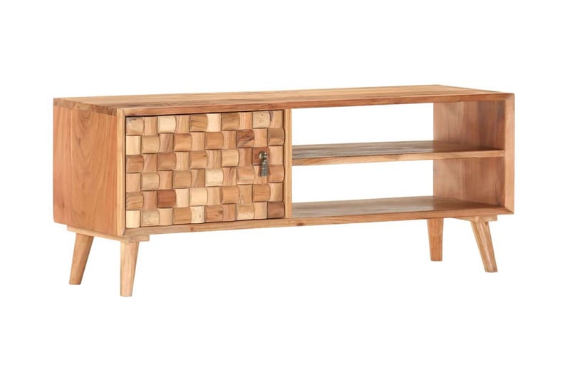 TV-bänk 100x35x40 cm massivt akaciaträ - Brun - Möbler - Tv möbel & mediamöbel - TV bänk & mediabänk
