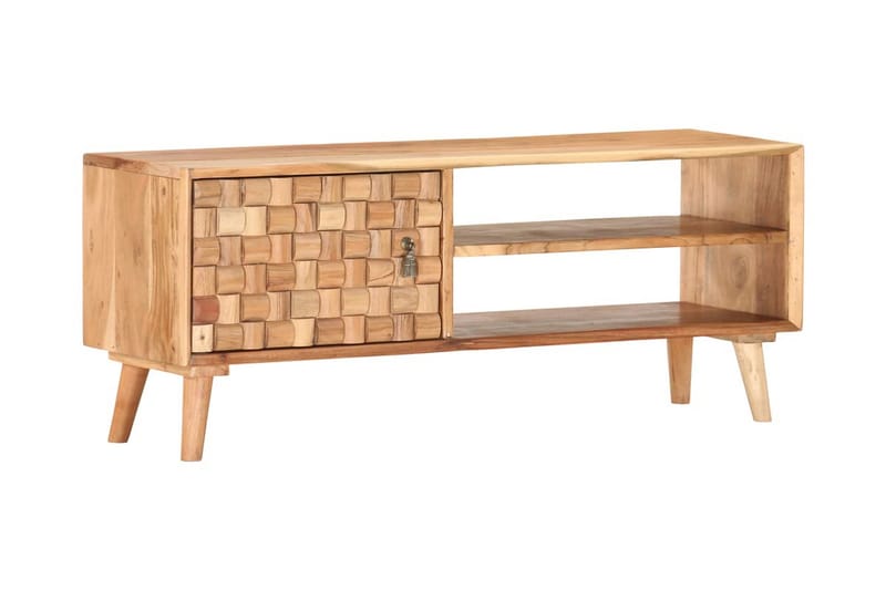 TV-bänk 100x35x40 cm massivt akaciaträ - Brun - Möbler - Tv möbel & mediamöbel - TV bänk & mediabänk