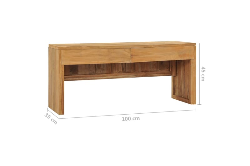 TV-bänk 100x35x45 cm massiv teak - Brun - Möbler - Tv möbel & mediamöbel - TV bänk & mediabänk