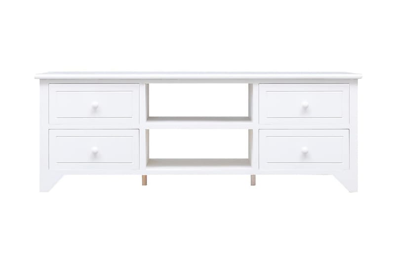 TV-bänk 108x30x40 cm massivt kejsarträ - Vit - Möbler - Tv möbel & mediamöbel - TV bänk & mediabänk