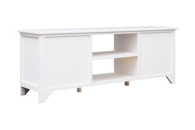 TV-bänk 108x30x40 cm massivt kejsarträ - Vit - Möbler - Tv möbel & mediamöbel - TV bänk & mediabänk