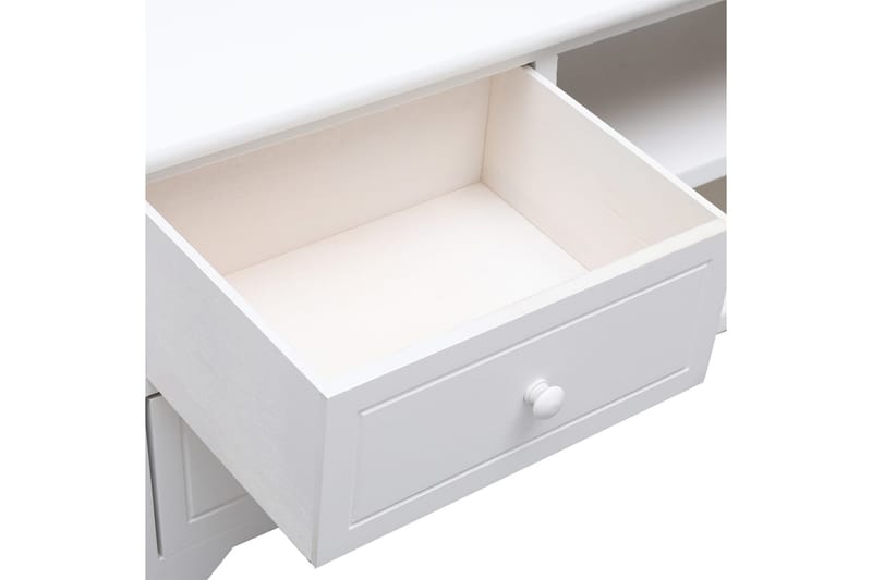 TV-bänk 108x30x40 cm massivt kejsarträ - Vit - Möbler - Tv möbel & mediamöbel - TV bänk & mediabänk