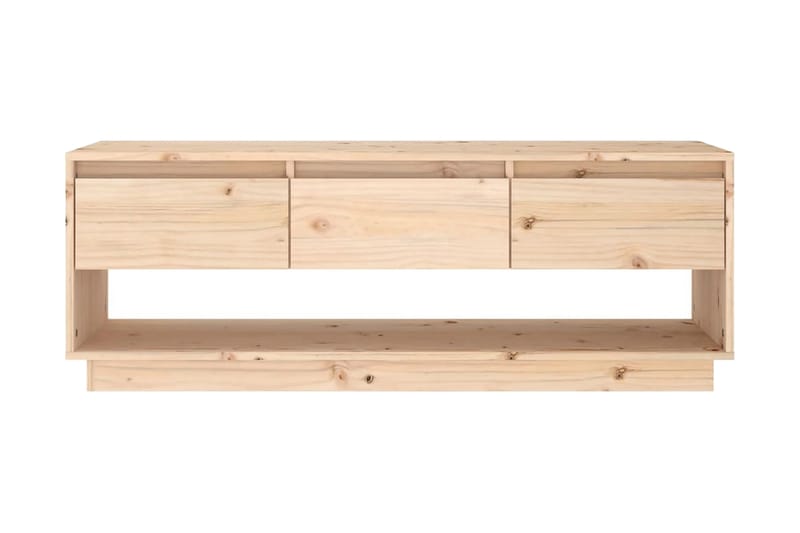Tv-bänk 110,5x34x40 cm massiv furu - Brun - Möbler - Tv möbel & mediamöbel - TV bänk & mediabänk