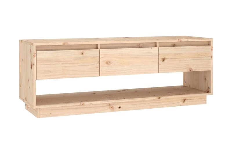 Tv-bänk 110,5x34x40 cm massiv furu - Brun - Möbler - Tv möbel & mediamöbel - TV bänk & mediabänk