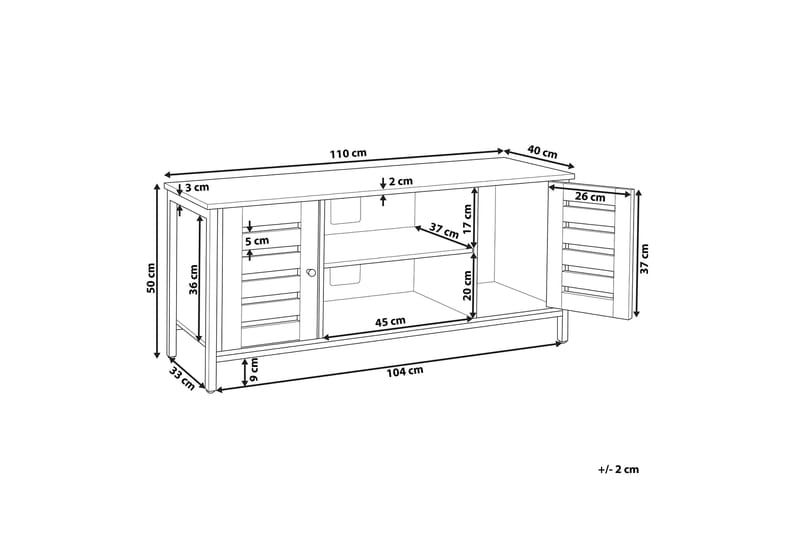 TV-bänk 110 cm mörkbrun VILSECK - Trä/natur - TV bänk & mediabänk