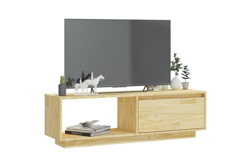 TV-bänk 110x30x33,5 cm massiv furu - Brun - Möbler - Tv möbel & mediamöbel - TV bänk & mediabänk